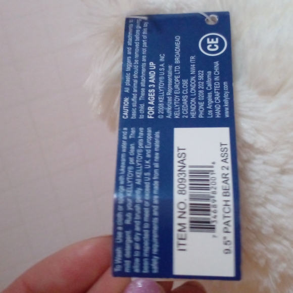 KELLYTOY ORIGINAL teddy bear, off white and brown w tags. EUC. - Picture 11 of 11